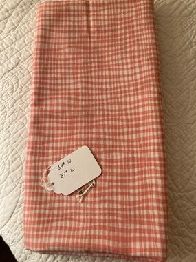 Coral Gingham Cotton Table Runner - Lightweight Home Textile